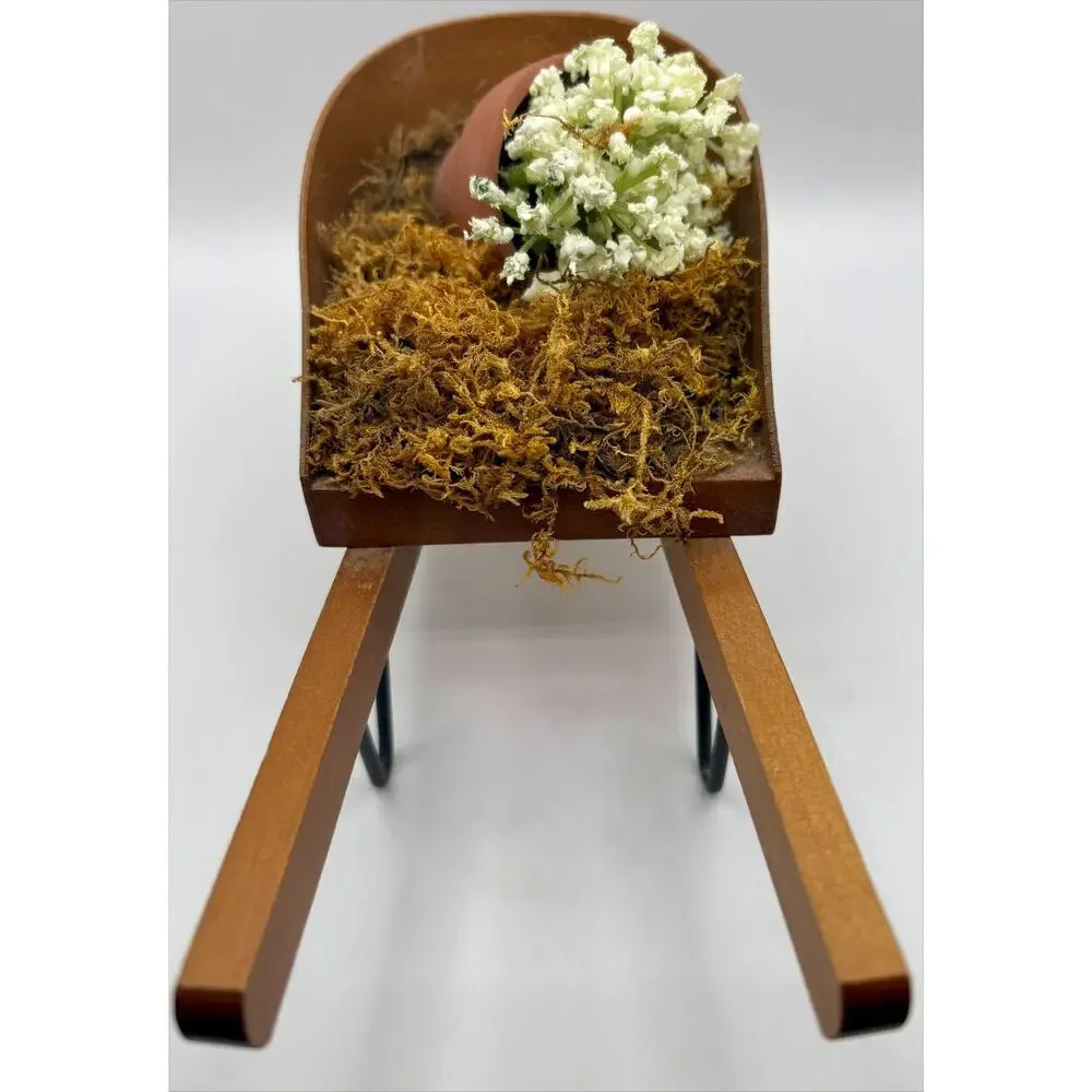 Byers Choice Wheelbarrow With Flower Pot